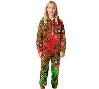Accogliente tuta in pile per ragazze, ideale per bambini, costume di Natale Dear Santa Little Elf Merry Christmas