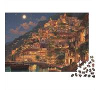 Accogliente villaggio costiero, puzzle da 1000 pezzi, villaggio di montagna al tramonto, gioco educativo per adulti, decorazione per la casa, difficile, stimolante, regalo di compleanno, 52x38cm
