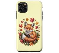 Accogliente volpe rossa autunnale incastonata tra foglie e ghiande Custodia per iPhone 11 Pro Max