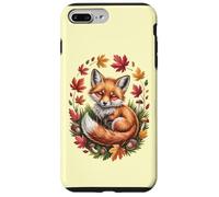 Accogliente volpe rossa autunnale incastonata tra foglie e ghiande Custodia per iPhone 7 Plus/8 Plus