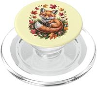 Accogliente volpe rossa autunnale incastonata tra foglie e ghiande PopSockets PopGrip per MagSafe