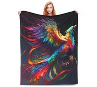 Accoglienti coperte in peluche coperte da spiaggia, colorate ala di fenice piangere, regalo di Halloween per San Valentino per coperta, applicabile a regali, biancheria da letto, trapunta, decorazione