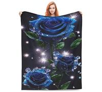 Accoglienti coperte in peluche coperte da spiaggia, gocce d'acqua blu rosa stelle scintillanti, regalo di Halloween per San Valentino per coperta, applicabile a regali, biancheria da letto, trapunta