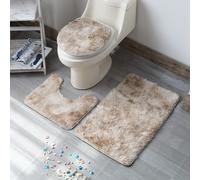 Accoglienti Tappeti Bagno in Ciniglia Set Completo 3 Pezzi con Design Antiscivol
