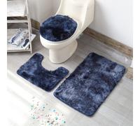 Accoglienti Tappeti Bagno in Ciniglia Set Completo 3 Pezzi con Design Antiscivol