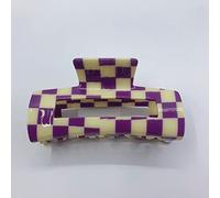 Acconciatura a scacchi vintage a scacchiera Artigli Eleganti clip per squali da donna, 2