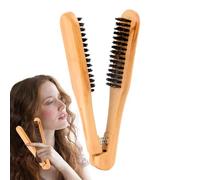 Acconciatura acconciatura - spazzola a tensione a forma di V con setole naturali, pettini a doppio lato per distruggere e modellare | Pettine in legno per capelli spessi con setole di cinghiale