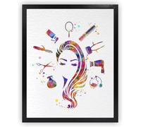 Acconciatura Da donna Poster Parrucchiere Arte della parete Stampe per capelli marrone chiaro Moderno Pittura su tela Per Spa Arber Negozio Arredamento della camera Immagine 20x30cmx1 Senza cornice