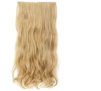 Acconciature sintetiche ondulate lunghe 5 clip nelle estensioni dei capelli Parrucchino marrone resistente al calore One Piece 5 clip di capelli per donne-SG88-27-613-22 pollici-55 cm-CINA