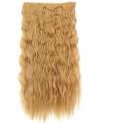 Acconciature sintetiche ondulate lunghe 5 clip nelle estensioni dei capelli Parrucchino marrone resistente al calore One Piece 5 clip per capelli per donne-Q55-27-32 pollici-80 cm-CINA