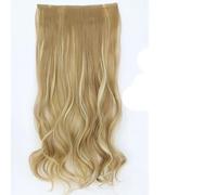 Acconciature sintetiche ondulate lunghe 5 clip nelle estensioni dei capelli Parrucchino marrone resistente al calore One Piece 5 clip per capelli per donna-SG88-24H613-22 pollici-55 cm-CINA