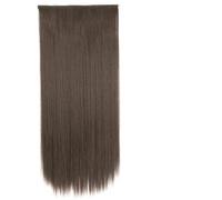Acconciature sintetiche ondulate lunghe 5 clip nelle estensioni dei capelli Parrucchino marrone resistente al calore One Piece 5 clip per capelli per donne-D1012-4-22 pollici-55 cm-CINA