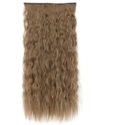 Acconciature sintetiche ondulate lunghe 5 clip nelle estensioni dei capelli Parrucchino marrone resistente al calore One Piece 5 clip per capelli per donne-Q55-12-24-32 pollici-80 cm-CINA