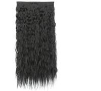 Acconciature sintetiche ondulate lunghe 5 clip nelle estensioni dei capelli Parrucchino marrone resistente al calore One Piece 5 clip per capelli per donne-Q55-1B-32 pollici-80 cm-CINA