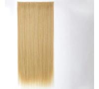 Acconciature sintetiche ondulate lunghe 5 clip nelle estensioni dei capelli Parrucchino marrone resistente al calore One Piece 5 clip per capelli per donne-D1012-27-613-22 pollici-55 cm-CINA