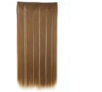 Acconciature sintetiche ondulate lunghe 5 clip nelle estensioni dei capelli Parrucchino marrone resistente al calore One Piece 5 clip per capelli per donna-D1012-6H613-22 pollici-55 cm-CINA