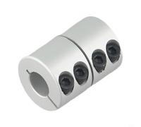 Accoppiatore albero D25L40 D32L45 per motore passo-passo, per zero gioco morsetto connettore per macchina per incisione CNC, accoppiamento fisso in lega di alluminio argento (D32-L45-10-14)