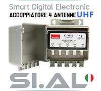 Accoppiatore antenna 4 ingressi UHF da palo canali 21 - 48 emme esse