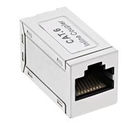 Accoppiatore cavo patch in metallo Cat.6 - 2x prese RJ45 - schermato NEW