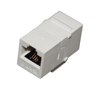 Accoppiatore di rete in linea Cat 3/Cat 5e/Cat 6 UTP non schermato bianco/nero, adattatore porta Ethernet RJ11/RJ45, compatibile con patch panel (50 pezzi, bianco, Cat 3)