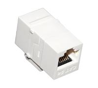 Accoppiatore di rete in linea Cat 3/Cat 5e/Cat 6 UTP non schermato bianco/nero, adattatore porta Ethernet RJ11/RJ45, compatibile con patch panel (5 pezzi, bianco, Cat 5e)