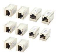 Accoppiatore Ethernet RJ45 8P8C CAT6A in linea dritto attraverso Sheilded Extender Adapter 10Gbps femmina a femmina per cavo LAN Ethernet Cat6/Cat5/Cat5e (10 pezzi)