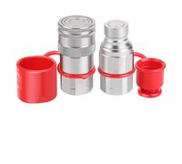 Accoppiatore idraulico NPT da 1/2 pollice Skid Steer boccat giunti a connessione rapida a faccia piatta con tappo antipolvere da 2 pezzi