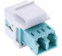 Accoppiatore keystone snap-in per fibra ottica bianco - duplex LC-LC - multimodale - turchese NEW