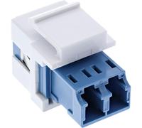 Accoppiatore keystone snap-in per fibra ottica bianco - duplex LC-LC - SM - blu - guaina in ceramica NEW