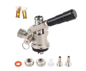 Accoppiatore per Fusti, Distributore di birra alla spina di tipo S con attacco per fusto con valvola di sfogo della pressione di sicurezza, Birra Alla Spina Rubinetti per Bar e Ristoranti(Argento)