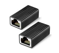 Accoppiatore per RJ45 (confezione da 2), connettore per cavo Ethernet, connettore per coppia di cavi di rete, accoppiatore Ethernet, adattatore LAN per cavi Ethernet, cavi di rete, cavi patch - nero