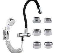 Accoppiatore per rubinetto dell'acqua da M16 a M22, connettore filettato in metallo argentato per la conversione di gorgogliatore per cucina e bagno, adattatore per rubinetto (da 24 a M22)