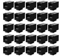 Accoppiatore Rj45 Cat6 Keystone Jack accoppiatore in linea accoppiatore femmina a femmina, confezione da 25 pezzi, nero