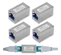 Accoppiatore RJ45 Femmina Femmina Cat7 Cat6A Cat6 Cat5e, 4 Pezzi Connettori RJ45 Schermati, CAT7 Adapter, Prolunghe Cavo Ethernet per PC Router