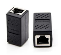 Accoppiatore Rj45 Inline Schermato per Cavo Ethernet Nero 2 Pezzi | Abs, per Collegare Due Cavi Rj45, Uso Ufficio e Casa, Formato Compatto per Estendere il Cavo