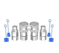 Accoppiatori idraulici a connessione rapida 1/4", 3/8", 1/2" per NPT faccia piatta con tappo antipolvere, acciaio al carbonio 5076 PSI per Bobcat, Case New, per l'Olanda, per KUBOTA Skid Steer (NPT3/8