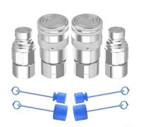 Accoppiatori idraulici a connessione rapida, 2 set di filettatura NPT a faccia piatta e polvere, con design della valvola e manicotto di bloccaggio per connessioni idrauliche sicure ed efficienti