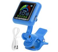 Accordatore con clip per chitarra, accessori per accordatore per chitarra, accordatore micro paletta, batteria incorporata ricaricabile tramite USB per ukulele violino (Blu)