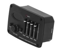 Accordatore cromatico Equalizzatore a 4 bande, equalizzatore pickup professionale, 4 segmenti con controllo del volume, potente potenziatore del suono
