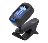 Accordatore Elettronico Digitale, Pick Up Ad Alta sensibilità Spegnimento Automatico Display LCD Trasparente Accordatore per Bassi Clip On per Ukulele (BLACK)