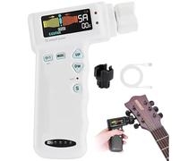 Accordatore intelligente per chitarra con avvolgitore per corde per ukulele, modalità di accordatura automatica, display LCD per chitarra acustica/classica/elettrica, accordatura cromatica,White