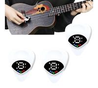 Accordatore per chitarra 2 in 1 e plettro per chitarra, plettro digitale 2025 con display a LED, plettro per chitarra da 0,6 mm con 12 temperamenti uguali, nota musicale, accordatura efficiente per