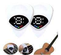 Accordatore per chitarra 2 in 1 e plettro per chitarra, plettro digitale con schermo a LED, spessore 0,6 mm, 12 temperamenti uguali, note musicali, voci efficienti, regalo perfetto per chitarra 2