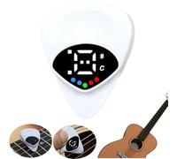 Accordatore per chitarra e plettro 2 in 1, plettro digitale con schermo a LED, spessore 0,6 mm, 12 temperamenti uguali, nota musicale, accordatura efficiente, regalo perfetto per chitarra (1 pezzo)