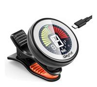 Accordatore per chitarra ricaricabile a clip, con display super luminoso, ruota a 360 gradi, con chitarra, ukulele, violino e modalità di accordatura cromatica, per principianti professionisti