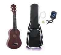 Accordatore per chitarra Treble Ukulele Hawaii a 4 corde da 21 pollici Scegli strumenti musicali per borsa Ukulele per regali Principianti ukulele(Coffee)