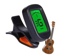Accordatore per ukulele - 5 cm per chitarra cromatica, clip on, accordatore digitale di precisione in ABS, grande schermo, strumento musicale, accordatore per aula e pratica