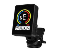 Accordatore USB per chitarra con modalità cromatica per chitarra elettrica acustica, basso, mandolino, banjo, ukulele, clip girevole a 360°, sensore piezo, display LCD a colori, per spegnimento
