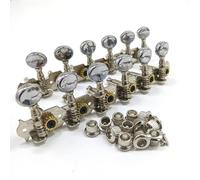 Accordatori professionali per chitarra a 12 corde, cromati, 6 in linea (set di 2 file) con rondelle e viti (205 g)