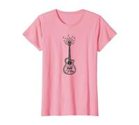 Accordi di Vita - Chitarra Artistica con Albero Musicale Maglietta, Donna, Rosa, M